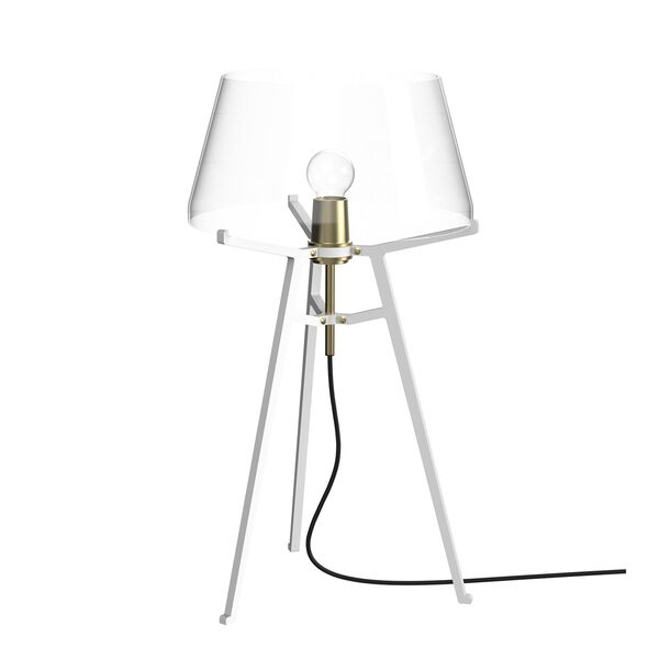 Ella Bordlampe Hvid/Transparent Glas