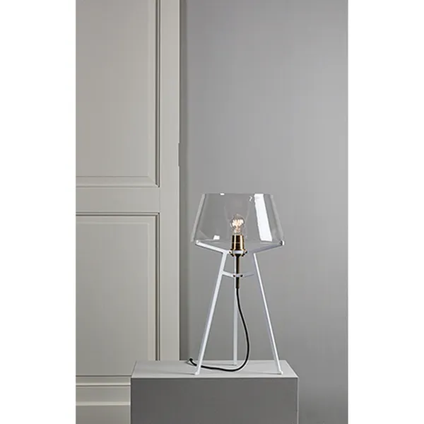 Ella Table Lamp White/ Transparent Glass