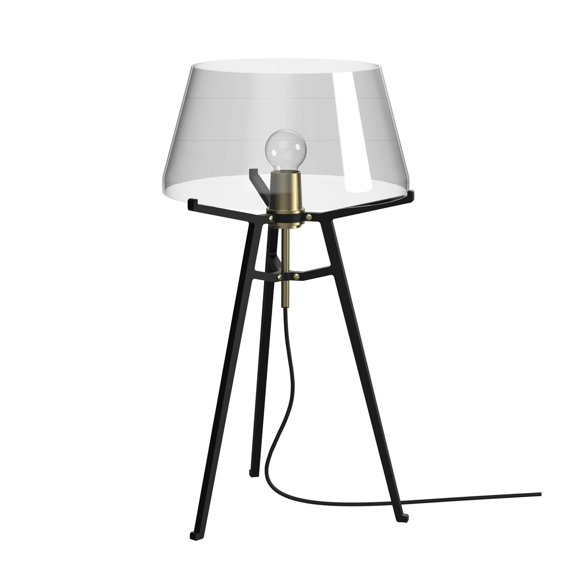 Ella Bordlampe Sort/Rget Glas
