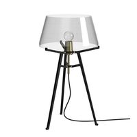 Ella Bordlampe Sort/Røget Glas