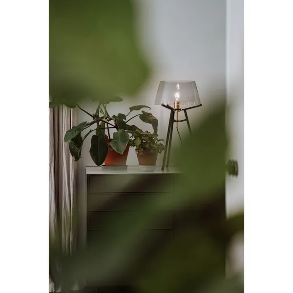 Ella Bordlampe Sort/Transparent Glas