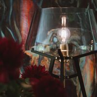 Ella Bordlampe Sort/Transparent Glas