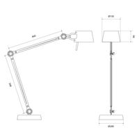 Bolt Table Lamp Double Arm Ash Grey