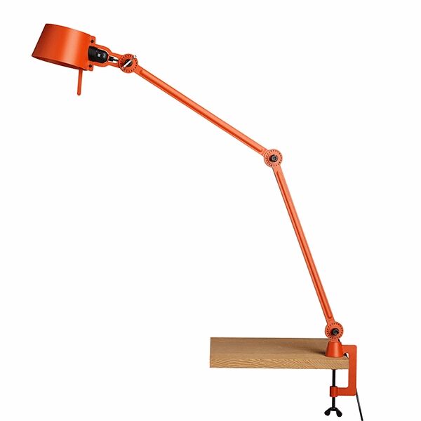 Bolt Bordlampe Dobbel Arm med Klemme Slående Oransje