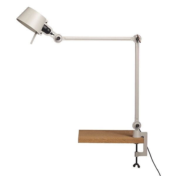 Bolt Bordlampe Dobbel Arm med Klemme Ask Grå