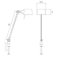 Bolt Table Lamp One Arm with Clip Flux Green