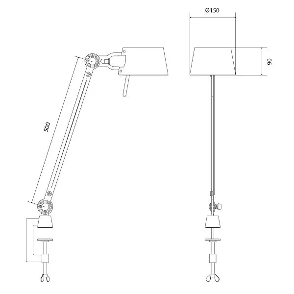 Bolt Table Lamp One Arm with Clip Strinking Orange