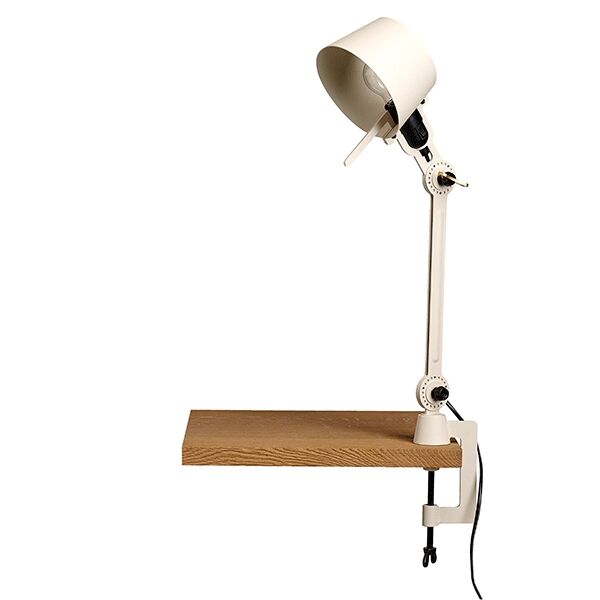 Bolt Bordlampe Kort En Arm Med Klemme Lightning Hvit
