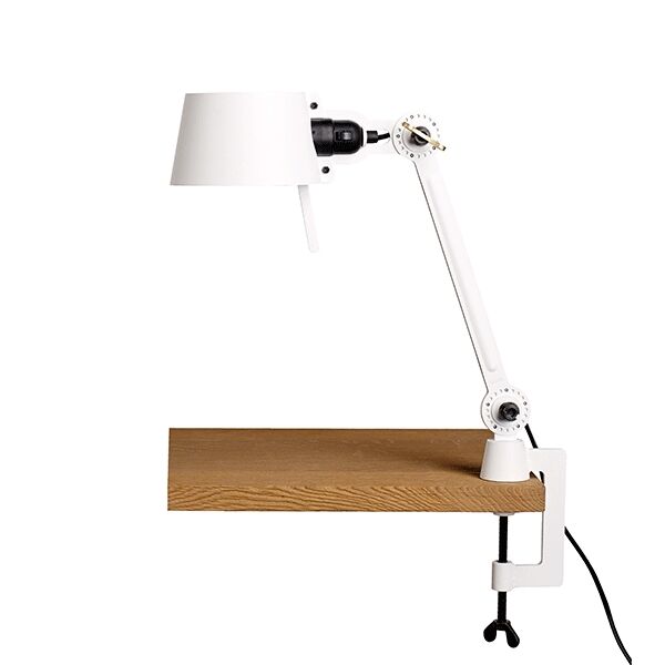 Bolt Bordlampe Kort En Arm med Klemme Pure White