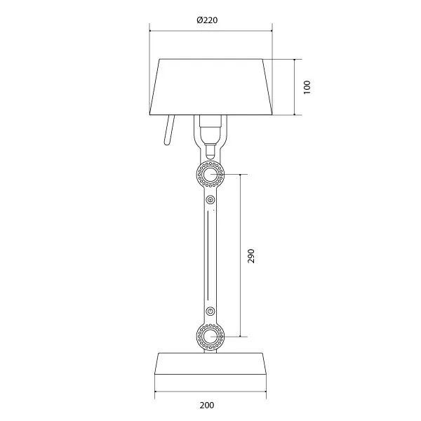 Bolt Table Lamp Small Smokey Black