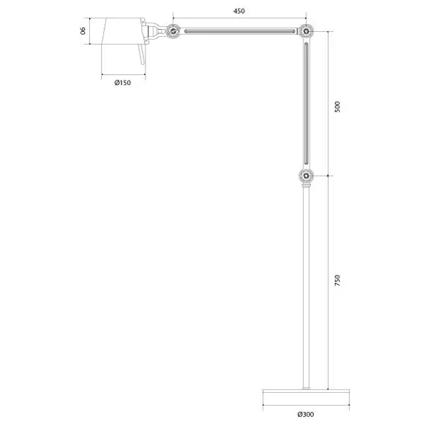 Bolt Stehlampe, Doppelarm, Auffälliges Orange