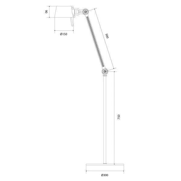 Bolt Stehlampe, Einarmig, Aschgrau
