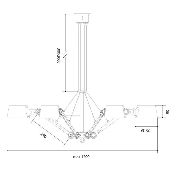 Bolt Taklampa 6 Armar Kritvit