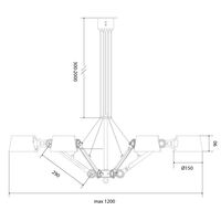 Bolt Pendelleuchte 6-armig Donnerblau