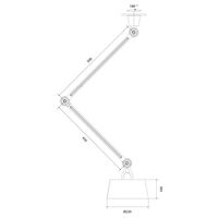 Bolt Ceiling Light Double Arm Upper Fit Striking Orange