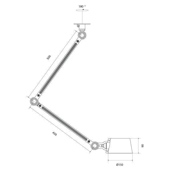 Bolt Ceiling Light Double Arm Side Fit Pure White
