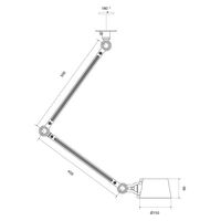 Bolt Ceiling Light Double Arm Side Fit Striking Orange