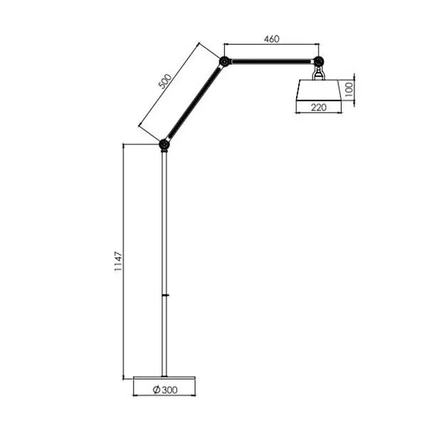 Bolt Floor Lamp Long 2 Arm Smokey Black