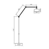 Bolt Floor Lamp Long 2 Arm Smokey Black
