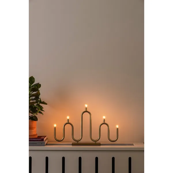 Globen Lighting Noel 5 Advent Candle Brushed Brass