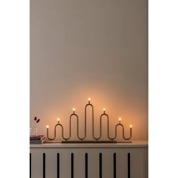 Globen Lighting Noel 7 Advent Candle Brushed Brass