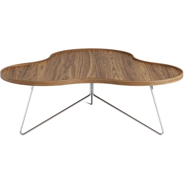 Flower Mono Coffee Table 114x39 Chrome/ Walnut