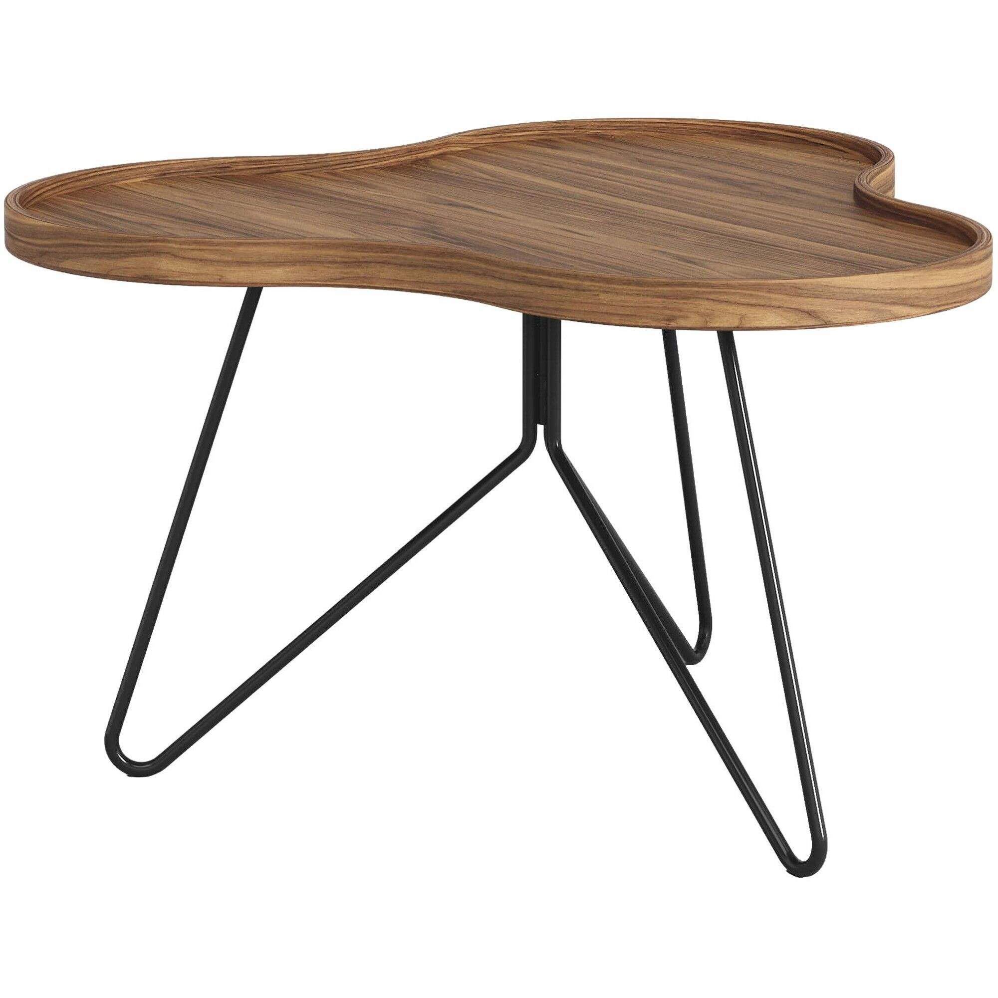Flower Mono Sofabord 66x39 Sort/Valnød