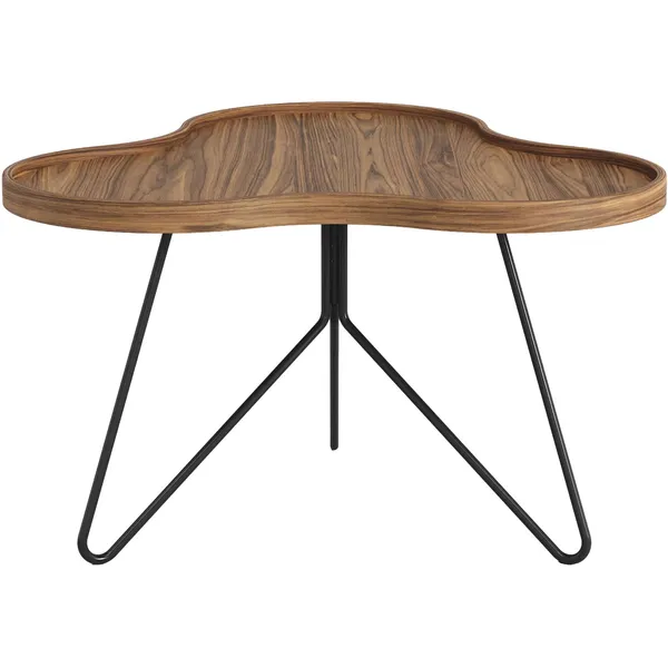 Flower Mono Coffee Table 66x39 Black/ Walnut