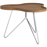 Flower Mono Coffee Table 66x45 Chrome/ Walnut
