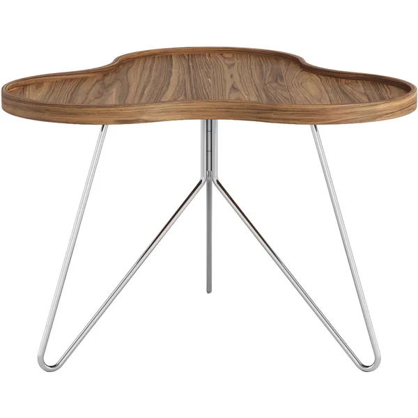 Flower Mono Coffee Table 66x45 Chrome/ Walnut