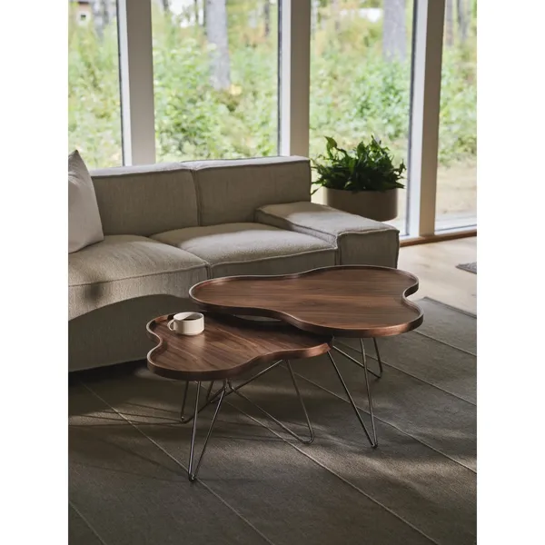 Flower Mono Coffee Table 66x45 Chrome/ Walnut