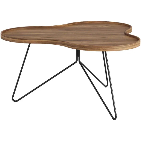 Flower Mono Coffee Table 90x45 Black/ Walnut