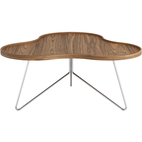 Flower Mono Coffee Table 90x39 Chrome/ Walnut