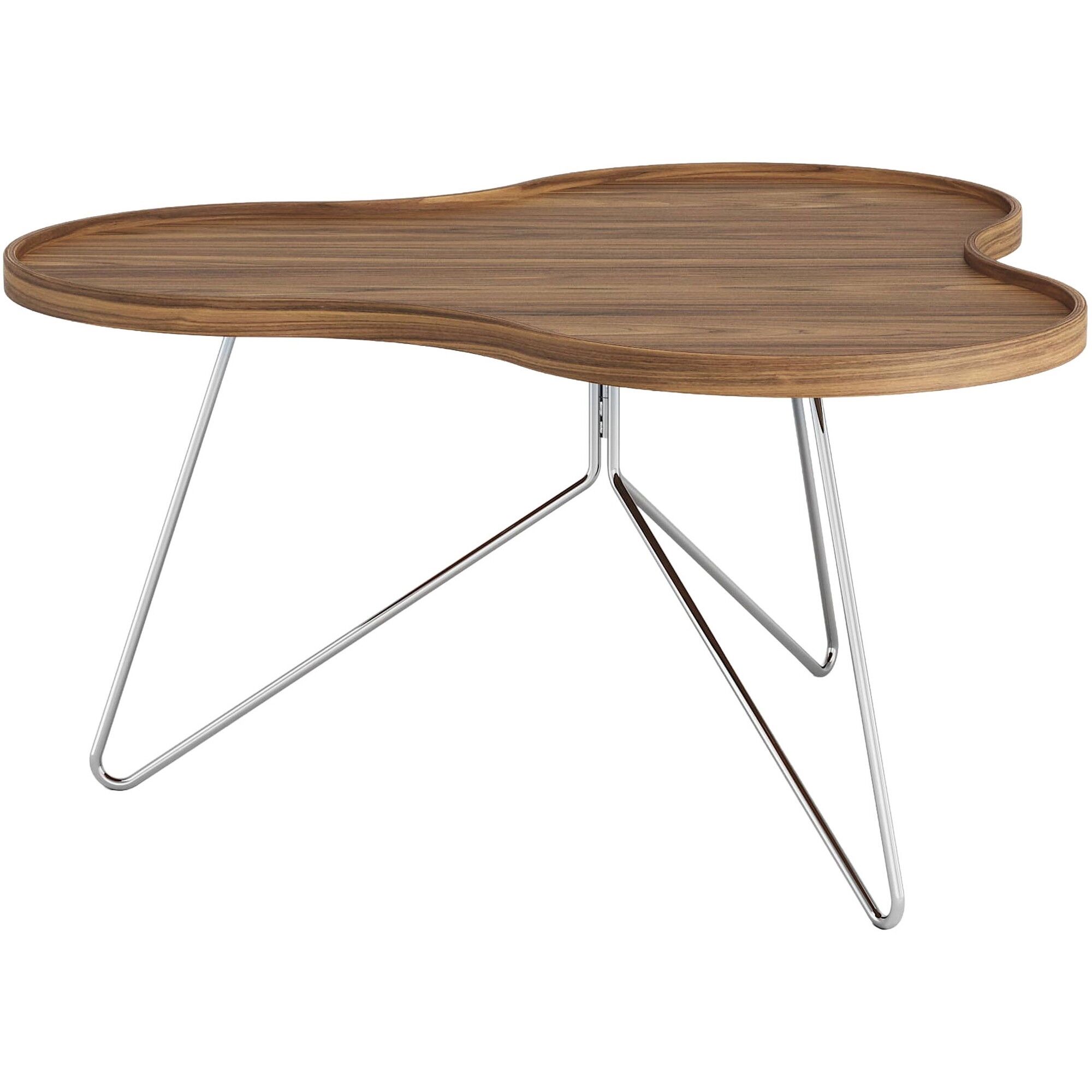 Flower Mono Sofabord 90x45 Krom/Valnød