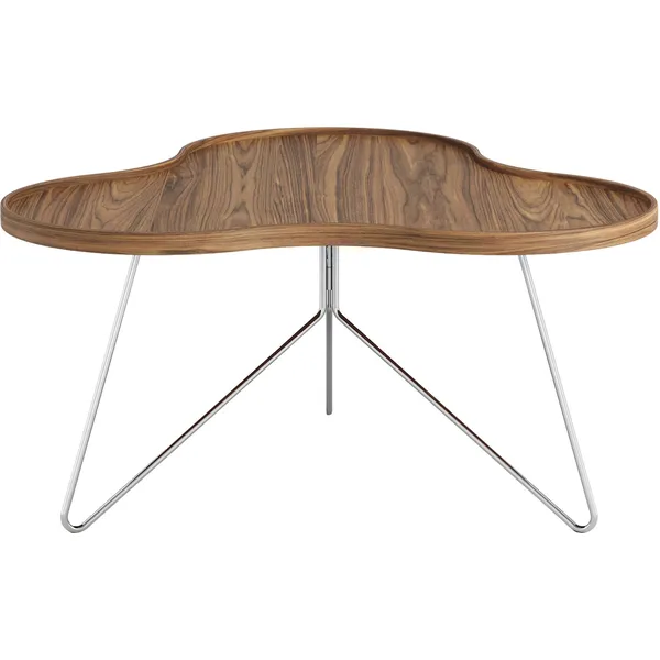 Flower Mono Coffee Table 90x45 Chrome/ Walnut