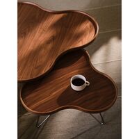 Flower Mono Coffee Table 90x45 Chrome/ Walnut