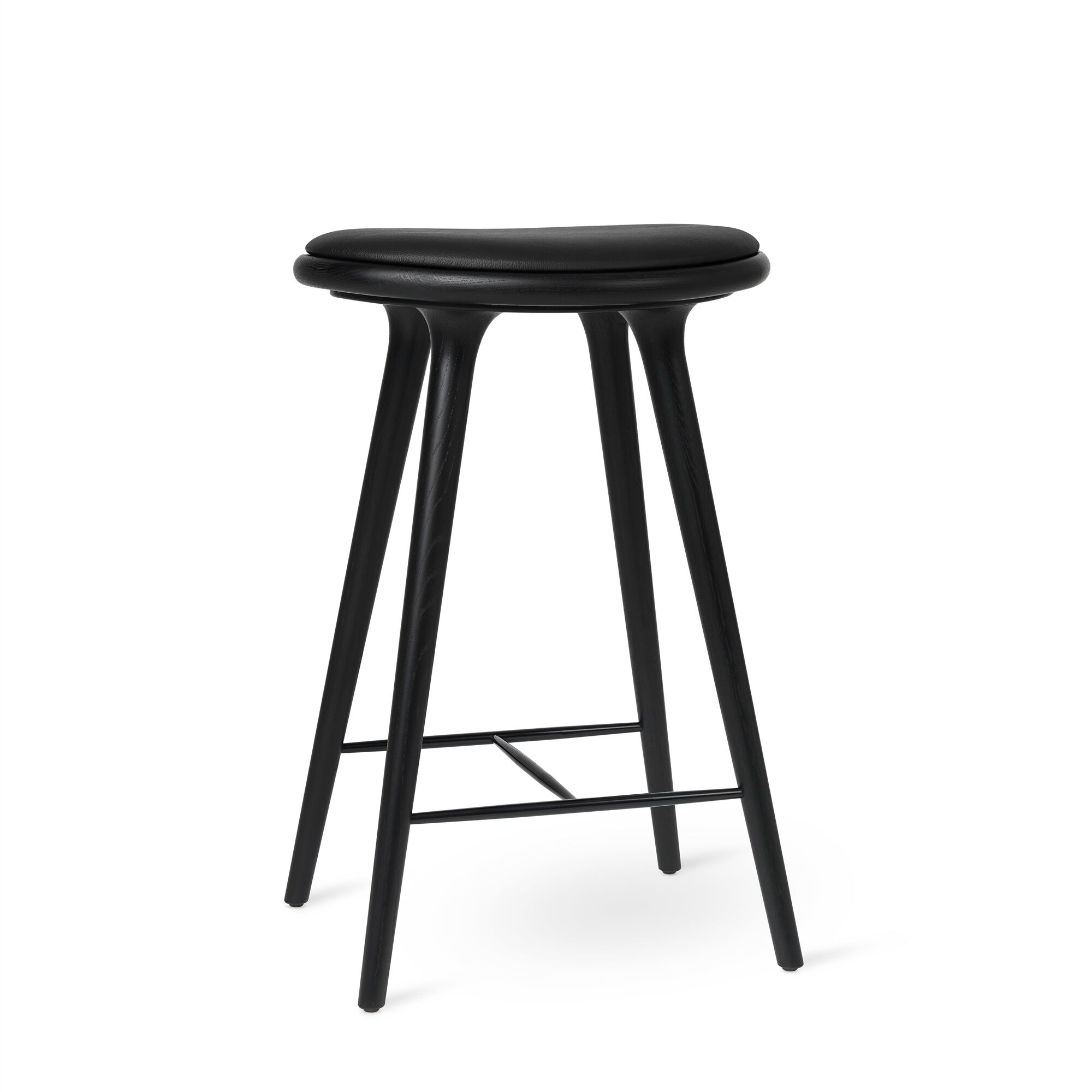 Høy Barkrakk Sort Eik/ Sort Lær 69 cm