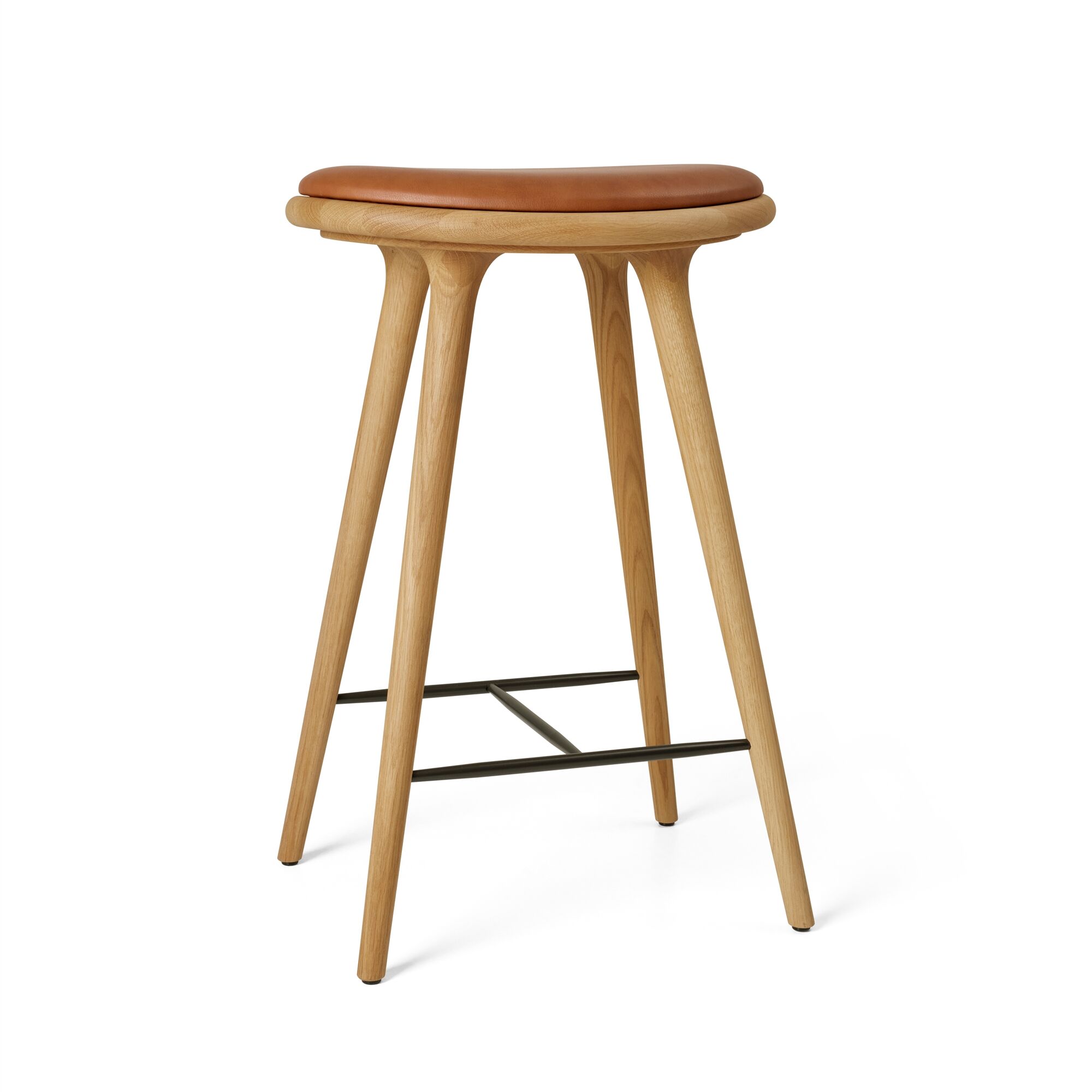 High Stool Barstol Olieret Eg/Valnd Lder 69 cm