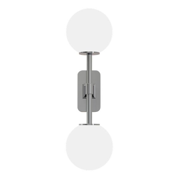 Tacoma Twin V&auml;gglampa Polerad Krom & Lampsk&auml;rm Opal