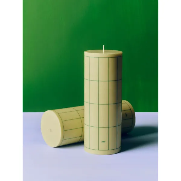 Column Kerze Groß Light Green/Dark Green