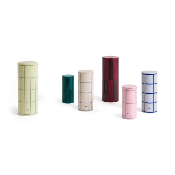 Column Kerze Groß Light Green/Dark Green