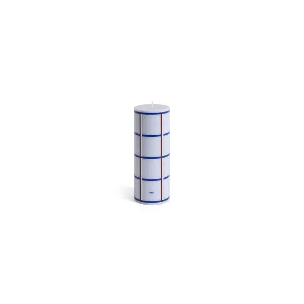 Column Kerze Mittel Light Blue/Blue/Bordeaux/Silver