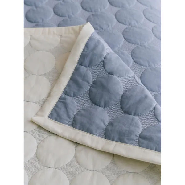 Mega Dot Organic Bedspread 235x245 Dusty Blue