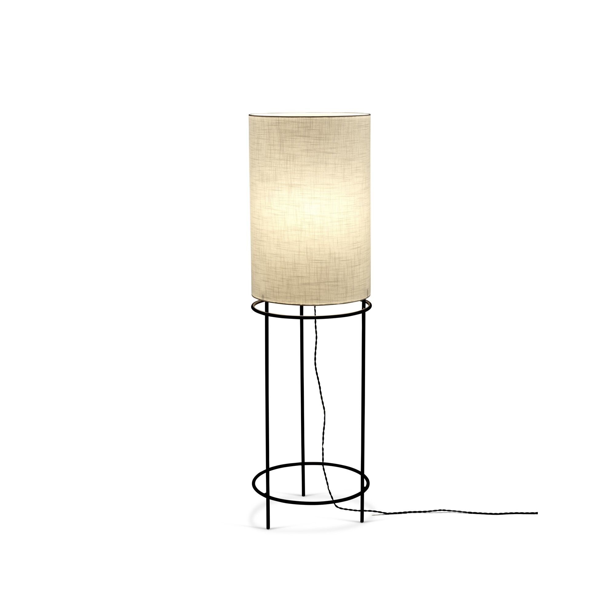 Cylinder 04 Golvlampa Svart/ Vit