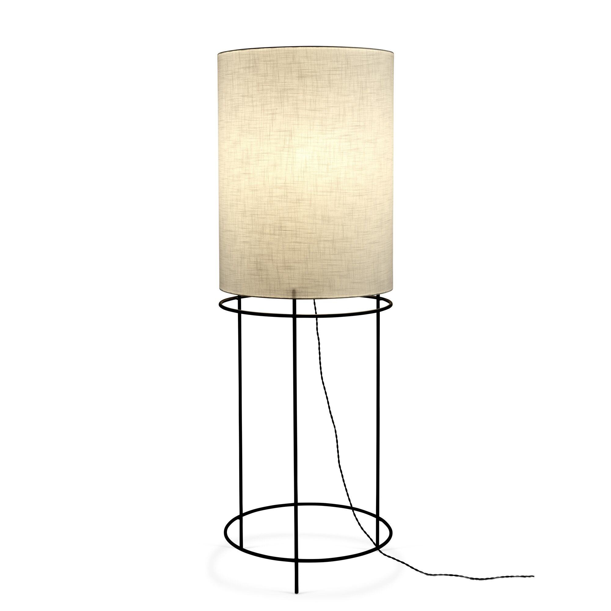 Cylinder 03 Golvlampa Svart/ Vit