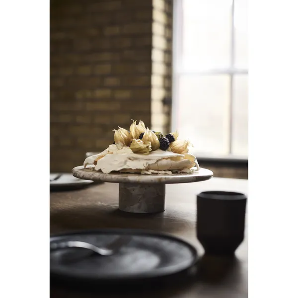 Vita Cake Stand Marble/Seashell