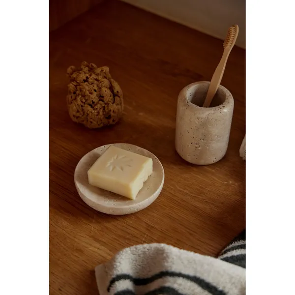 Foam Zahnputzbecher Travertin/Cream