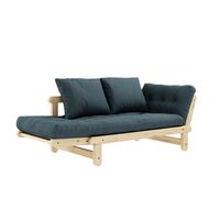 Beat Sofa Clear Lacquered Pine/757 Petrol Blue