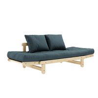 Beat Sofa Clear Lacquered Pine/757 Petrol Blue