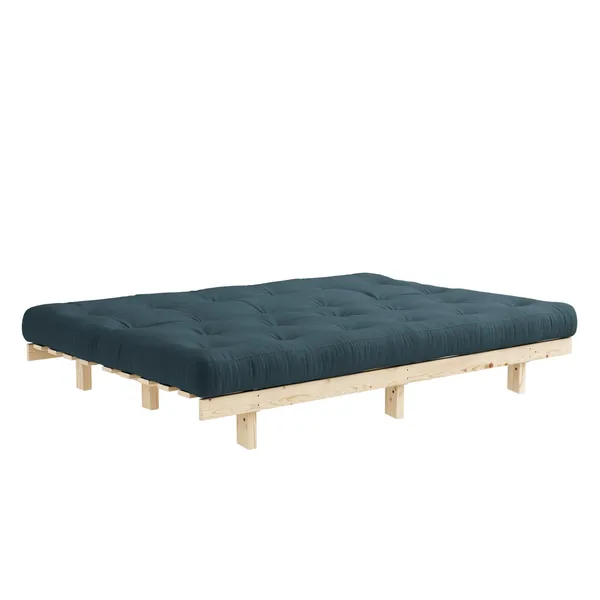 Lean Sofa Bed 130x190 Raw/757 Petrol Blue